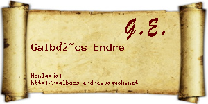 Galbács Endre névjegykártya